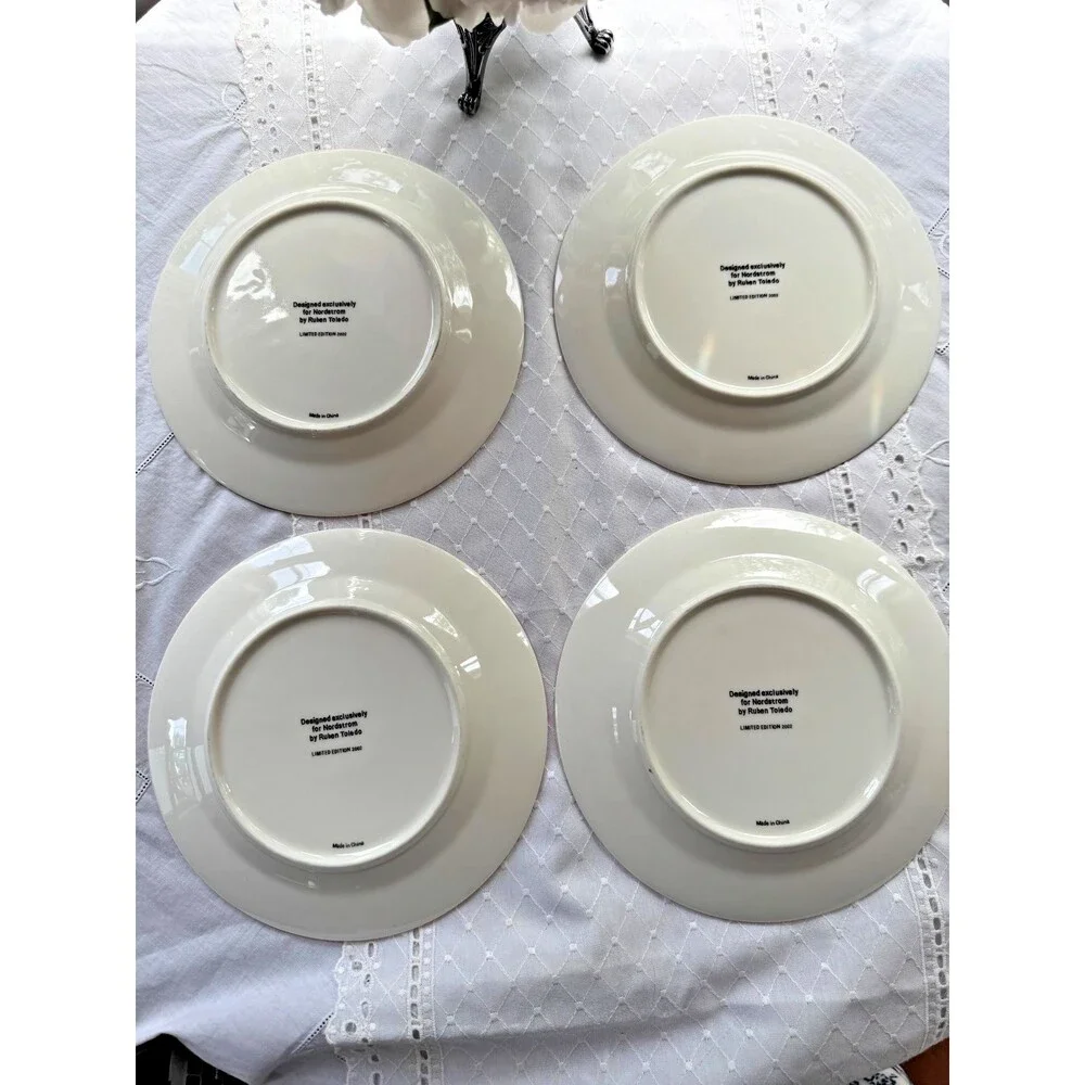 Ruben Toledo Nordstrom Designer Limited Ed 2002 Set 4 Orange Fashion Plates